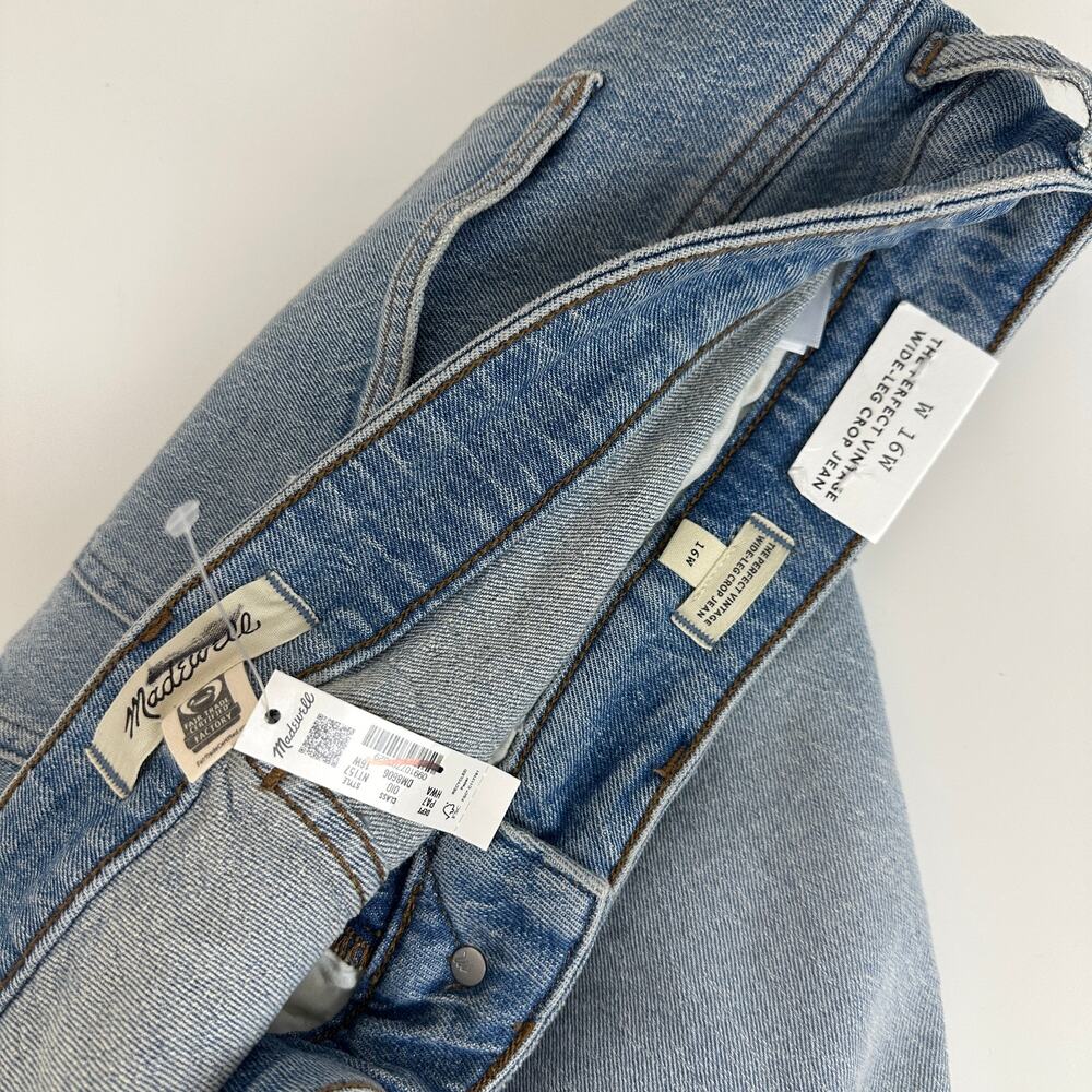 Madewell The Plus Perfect Vintage Wide Leg Crop Jean Hallstead Wash Blue 16W NWT - Picture 11 of 14